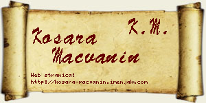 Kosara Mačvanin vizit kartica